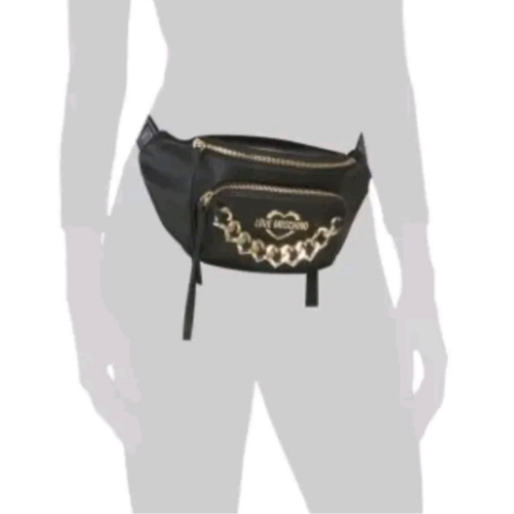 Love Moschino borsa pu nero Black and Gold Chain Bag - Picture 5 of 7